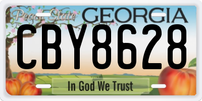 GA license plate CBY8628