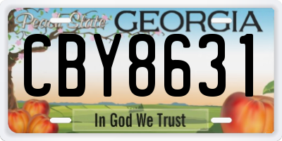 GA license plate CBY8631