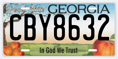 GA license plate CBY8632