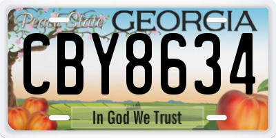 GA license plate CBY8634
