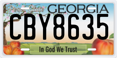 GA license plate CBY8635