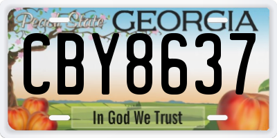 GA license plate CBY8637