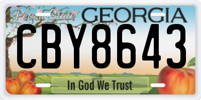 GA license plate CBY8643