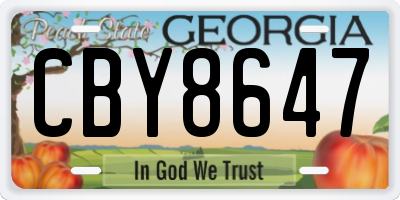 GA license plate CBY8647