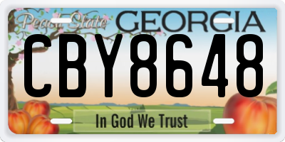 GA license plate CBY8648