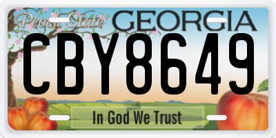 GA license plate CBY8649