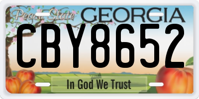 GA license plate CBY8652