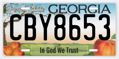 GA license plate CBY8653