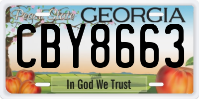 GA license plate CBY8663