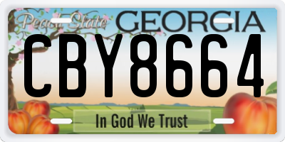 GA license plate CBY8664