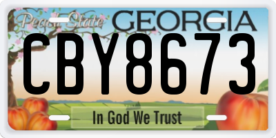 GA license plate CBY8673