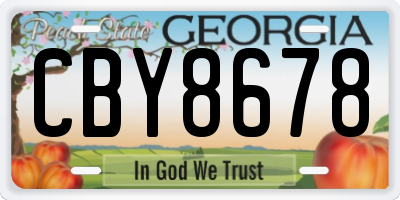 GA license plate CBY8678