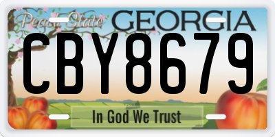 GA license plate CBY8679
