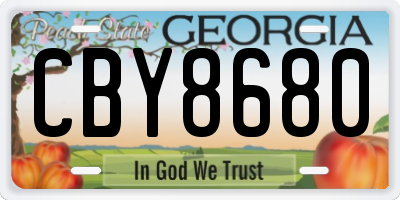 GA license plate CBY8680