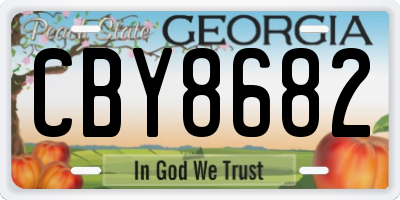 GA license plate CBY8682
