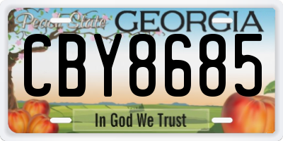 GA license plate CBY8685
