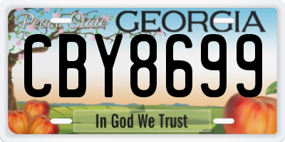 GA license plate CBY8699