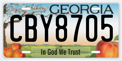 GA license plate CBY8705