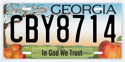 GA license plate CBY8714