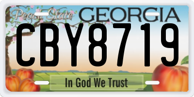 GA license plate CBY8719