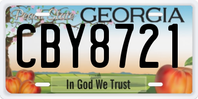 GA license plate CBY8721