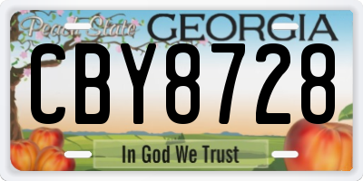 GA license plate CBY8728