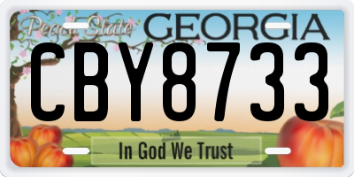 GA license plate CBY8733