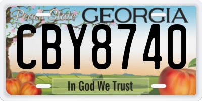 GA license plate CBY8740