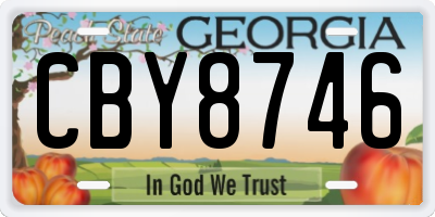GA license plate CBY8746
