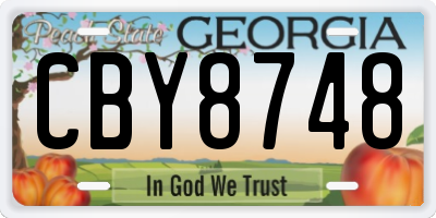 GA license plate CBY8748