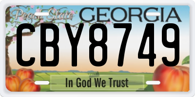 GA license plate CBY8749