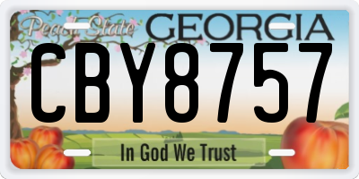 GA license plate CBY8757