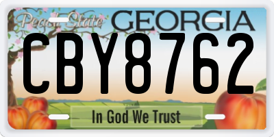GA license plate CBY8762