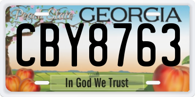 GA license plate CBY8763