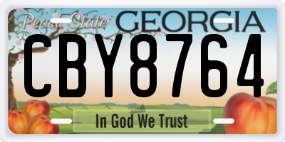 GA license plate CBY8764