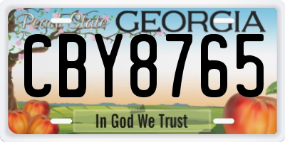 GA license plate CBY8765