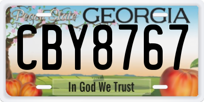 GA license plate CBY8767