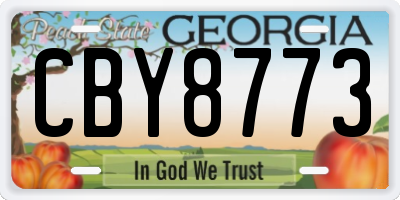 GA license plate CBY8773