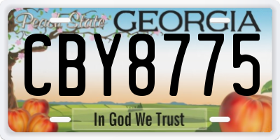 GA license plate CBY8775