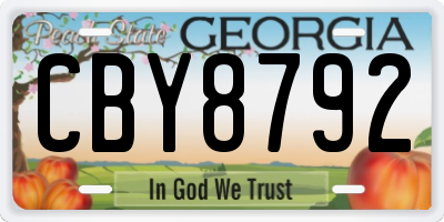 GA license plate CBY8792