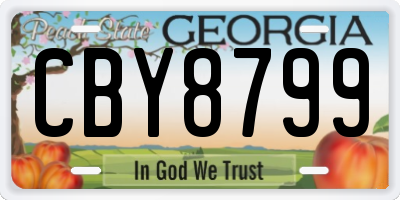 GA license plate CBY8799