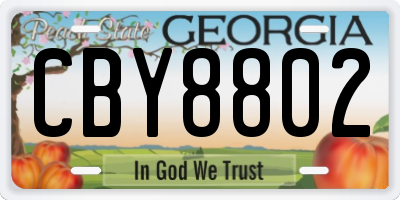 GA license plate CBY8802