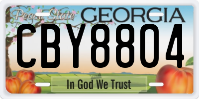 GA license plate CBY8804