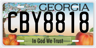 GA license plate CBY8818
