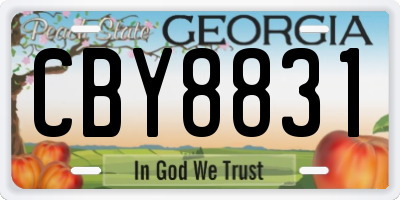 GA license plate CBY8831