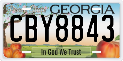GA license plate CBY8843