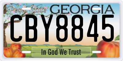 GA license plate CBY8845