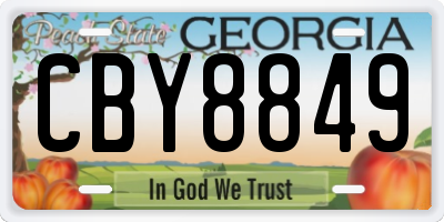 GA license plate CBY8849