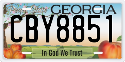 GA license plate CBY8851