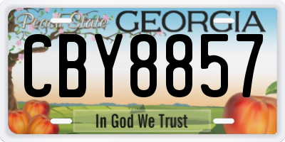 GA license plate CBY8857